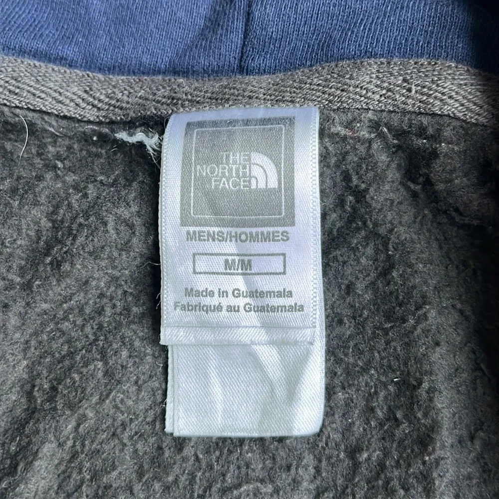 Men’s The North Face Hoodie Gray/Blue Size Medium Pullover‎ Logo